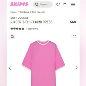 SKIMS ringer tshirt/dress bubblegum pink
